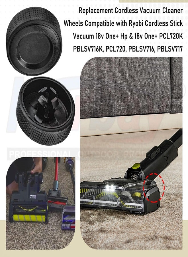 مجموعتان من العجلات البديلة المُحسّنة والحشية لمكنسة ريوبي اللاسلكية العصوية 18 فولت PCL720B، PCL720K، PBLSV716B، PBLSV716K، PBLSV717B، PBLSV717K - عجلات بديلة من السيليكون - Image 5